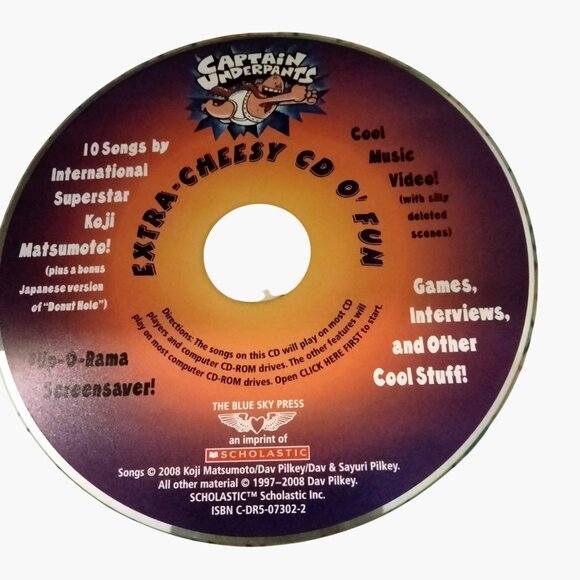 Captain Underpants Extra Cheesy CD O Fun Koji Matsumoto game Songs Screensaver - Picture 1 of 5